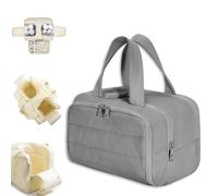 Cureaway Travel Cosmetic Bag, Large Capacity Wide-Open Travel Cosmetic Bag, Curetoaway Toiletry Bag, Waterproof Portable Pouch Open Flat Toiletry Bags, Dry-And-Wet Separation (Gray)