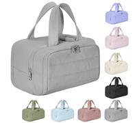 Cureaway Travel Cosmetic Bag, Large Capacity Wide Open Travel Cosmetic Bag, Waterproof Portable Pouch Open Flat Toiletry Bags, Dry-And-Wet Separation (#4)