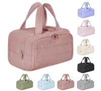 Cureaway Travel Cosmetic Bag, Large Capacity Wide Open Travel Cosmetic Bag, Waterproof Portable Pouch Open Flat Toiletry Bags, Dry-And-Wet Separation (#5)