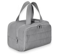 Curetoaway Travel Cosmetic Bag, Cureaway Large Capacity Wide-Open Travel Cosmetic Bag, Compact Travel Toiletry Bags, with 4 Compartments and Dry-Wet Separation (Gray)
