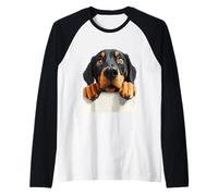 Curioso Cane Marrone Chiaro Che sbircia L'Arte del Cucciolo Maglia con Maniche Raglan