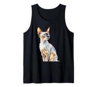 Curioso Devon Rex Cat Feline Art Design Canotta