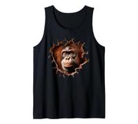 Curioso Orangutan Che sbircia Attraverso Il Buco Rotto Canotta