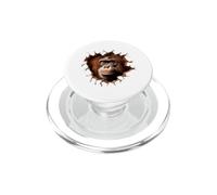 Curioso orangutan che sbircia attraverso il buco rotto PopSockets PopGrip per MagSafe