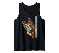 Curioso Pastore Tedesco Che sbircia L'Arte del Cane Canotta