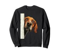Curioso Peeking Hound Dog Art Felpa
