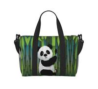 Curious Baby Panda, borsone da viaggio leggero in tessuto Oxford, borsa da viaggio per donne, ideale per palestra da uomo, Nero , Taglia unica