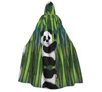 Curious Baby Panda Stampa Halloween Mantello con Cappuccio Costume Mantello per Feste, Carnevale, Esposizione Comica, Masquerade - Unisex Adulto