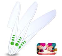 Curious Chef Set di 3 coltelli in nylon, lavabili in lavastoviglie, in plastica senza BPA, coltelli in nylon per bambini per padelle antiaderenti