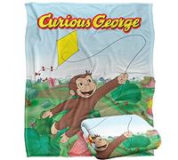 Curious George Blanket, 152 x 127 cm, Kite Flying George Silky Touch Super Soft Throw Blanket, 50" x 60"