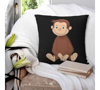 Curious George - Federa quadrata per cuscino, in poliestere, con cerniera, decorativa, per divano