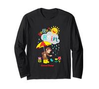 Curious George Hello Rain Spring Fun Maglia a Manica