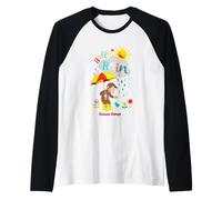 Curious George Hello Rain Spring Fun Maglia con Maniche Raglan