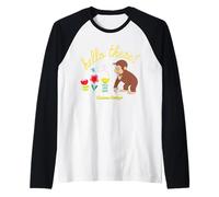Curious George Hello There Spring Flowers Maglia con Maniche Raglan
