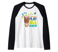 Curious George I Wanna Play all Day Maglia con Maniche Raglan