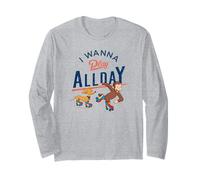 Curious George I Wanna Play all Day Roller Skating George Maglia a Manica