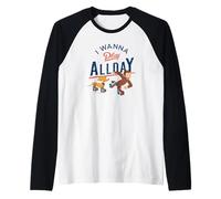 Curious George I Wanna Play all Day Roller Skating George Maglia con Maniche Raglan