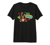 Curious George Lets Go Wild Upside Down Maglietta Premium