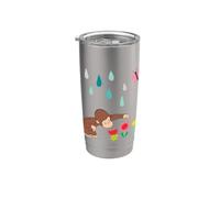 Curious George Rainbows And Flowers Spring Fun Bicchiere termico in acciaio inox doppia parete