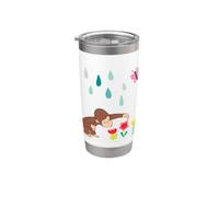 Curious George Rainbows And Flowers Spring Fun Bicchiere termico in acciaio inox doppia parete