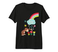 Curious George Rainbows And Flowers Spring Fun Maglietta Premium