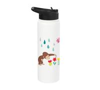 Curious George Rainbows And Flowers Spring Fun Stainless Steel Insulated Water Bottle