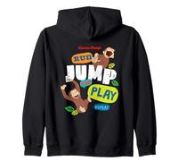 Curious George Run Jump Play Repeat Felpa con Cappuccio
