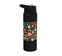 Curious George Spring Floral All Over Print Stainless Steel Insulated Water Bottle