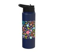 Curious George Spring Floral All Over Print Stainless Steel Insulated Water Bottle