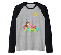 Curious George Spring Flower Garden Fun Maglia con Maniche Raglan