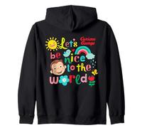 Curious George Springtime Lets Be Nice To The World Felpa con Cappuccio