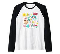 Curious George Springtime Lets Be Nice To The World Maglia con Maniche Raglan