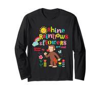 Curious George Sunshine Rainbows & Flowers Maglia a Manica