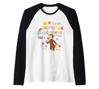 Curious George Sunshine Rainbows & Flowers Maglia con Maniche Raglan