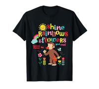 Curious George Sunshine Rainbows & Flowers Maglietta