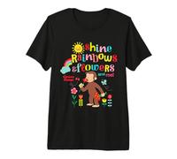 Curious George Sunshine Rainbows & Flowers Maglietta Premium