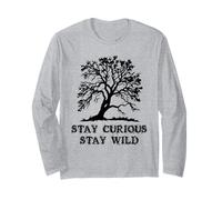 Curious Stay Inspirationa Wild Tree Silhouette Nature Lover Maglia a Manica