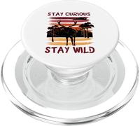 Curious Stay Wild Deer Sunset Nature Lover Outdoor Vintage PopSockets PopGrip per MagSafe