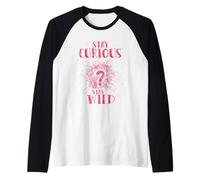 Curious Stay Wild Distressed Question Mark Motivational Maglia con Maniche Raglan
