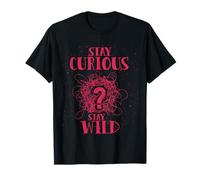 Curious Stay Wild Distressed Question Mark Motivational Maglietta