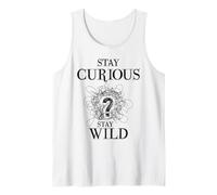 Curious Stay Wild Question Mark Scribble Inspirational Love Canotta