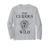 Curious Stay Wild Question Mark Scribble Inspirational Love Maglia a Manica