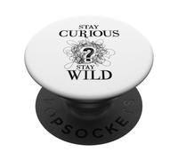Curious Stay Wild Question Mark Scribble Inspirational Love PopSockets PopGrip Adesivo