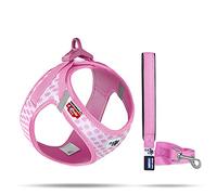 curli Vest Harness Clasp Air-Mesh Pink-Circles XS & Leash M