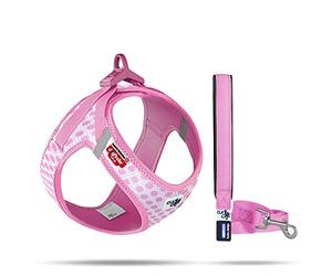 curli Vest Harness Clasp Air-Mesh Pink-Circles XS & Leash M