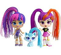 CURLIGIRLS - 2 bambole Julli, Jolli e Animal da collezione - Capelli magici per acconciature all'infinito -Regalo giocattolo ragazza - Accessori inclusi - Bambola 15 cm