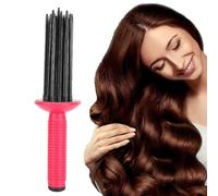 Curling Hair Comb, Fluffy Curling Roll Comb, Hot Air Styling Brush Hair Styler for Curly Hair, Curling Round Brush for Blow Drying, Heatless Curling Wand Comb Hair Dryer Accessories for Hair Curler ms