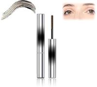 Curling Iron Mascara, 3D Curling Eyelash Iron Mascara, washable extra slim metal mascara, Curling Iron Mascara, Non-Clumping,Smudge Proof,Flake Proof (Brown)