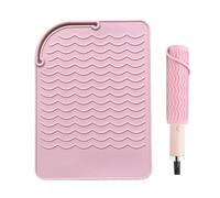 Curling Iron Pad, Heat Resistant Mat, Silicone Flat Iron Cover, Portable and Sturdy, Ideal for Protecting Surfaces While Using Flat Irons, Green, Pink