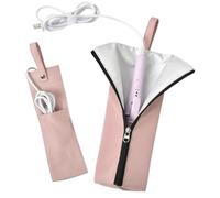 Curling Iron Travel Case, Heat Resistant Storage Pouch, 13 X 5 Inches Traveling Pouch, Waterproof Organizer, Hair Styling Tools Holder for Salon, Vanity, Home, Rv, Women, Girls, Bathroom
